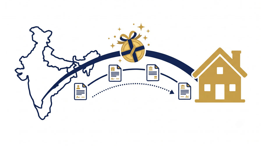How a gifted deposit travels from a family member overseas to a UK mortgage